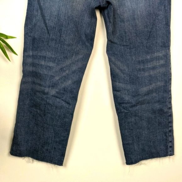 Daily Ritual Straight Leg Cropped Jeans 25 Button Fly Raw Hem Cutoff - Picture 10 of 13